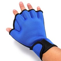 남녀공용 수영 장갑 수중 피트니스 방수 아쿠아 핏 패들 훈련 손가락 없는 장갑 장비 손 지느러미 1 쌍, [03] L, 03 Blue_03 L