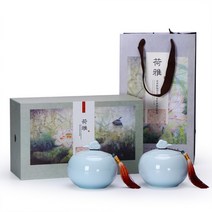 심플 청화백자 차항아리 잎차보관 차통 차호 다도용품, A타입