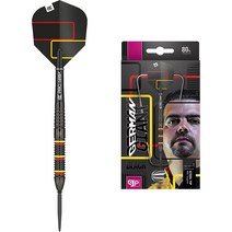 Target Darts 필 테일러 파워 8-제로 블랙 P8Z4 80% 텅스텐 스틸 팁 다트 세트, 02 23g