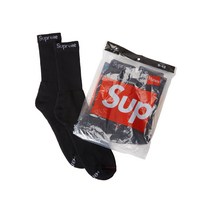 Supreme 슈프림 Hanes 하네스 삭스 (4 팩) 블랙 300951