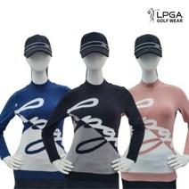 LPGA 골프 웨어 여성 겨울 보온 반목 모 니트 티셔츠 L214TL522P