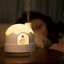 눈사람 대용량 초음파 가습기 복합식 가습기 무드등 가습기, 흰색