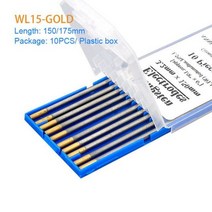 TIG 용접봉 란탄 텅스텐 WL15 골든 헤드 150mm 175mm 전극 1.0 1.6 2.4 3.2 막대, 4.0mm, 150mm x10PCS
