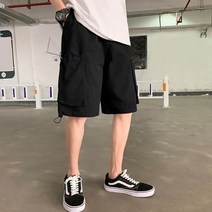 BSL 학생 코디 5부 데일리 팬츠 밴딩 아메카지 남성 포켓 WA53BAA 블랙