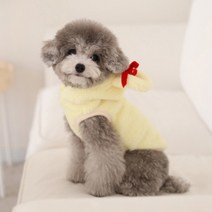 윙키뉴욕 강아지옷 애견옷 겨울 강아지 패딩 조끼 후리스 애견 반려견 의류 아웃터 후드 점퍼 소형견 대형견 외출복, 옐로우