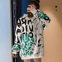 퀸앤조이 레터링 매니아 오버핏 기모 맨투맨