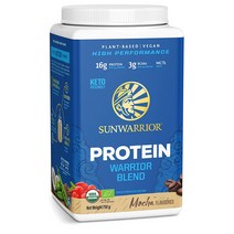 Sunwarrior - Warrior Blend Plant Based Raw Vegan Protein Powder with Peas & Hemp Mocha 30Serving, 1