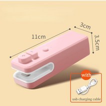 간식메이커 붕어빵기계 와플기계USB 충전 미니 밀봉 기계 가정용 스낵 플라스틱 포장 봉투 휴대폰 브래킷, 02 pink