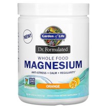 Garden of Life Dr. Formulated 홀푸드 마그네슘 분말 오렌지 419.5g(14.8oz), 1개, 기본, 419.5g (14.8oz)