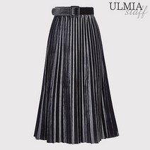 율미아스탭 율미아스탭 벨트셋벨벳플리츠스커트_SKW1SK8001