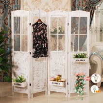 북유럽 파티션 화이트 빈티지 병풍 스크린 가벽 매장 옷가게 레트로 접이식 디스플레이, 180cm빈티지화이트1개