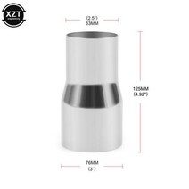 범용 스테인레스 스틸 스트레이트 어댑터 감속기 자동차 오토바이 배기 머플러 파이프 라인 용접 여러 크기 사용 가능, 63MM-76MM