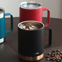 뚜껑 이중진공 스텐 보온 보냉 머그컵 360ml, 터키블루 (CO10257)