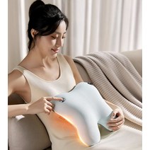 필립스 쿠션 안마기 허리 경추 어깨 목 마사지기 지압기 온열 온찜질, 하늘색 신제품(충전식)