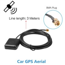 광대역 저전력 mfd rns gps antenna car signal 강화 gps 수신기 sma 커넥터 3 미터 케이블 1575.42mhz moto auto gps base, 검은색