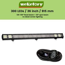 가로바 루프랙 루프캐리어 Weketory-쿼드 행 LED 바 4 - 44 인치 자동차 트랙터 보트 오프로드 4WD 4x4 트럭 SUV ATV 운전 12V 2, 36 inch with wire