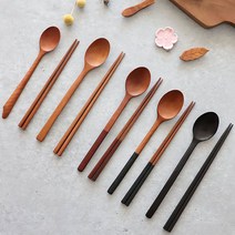 대추나무 천연 옻칠 수저세트 (5 style), 베이직 수저세트