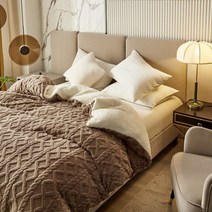 겨울 두꺼운 캐시미어 이불 침대패드 다운 1인용 싱글 더블 이불, 180x200cm (71x79in), 5