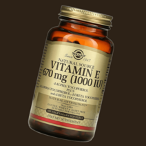 Solgar 천연 원료 비타민E 670mg(1 000IU) 식물성 소프트젤 100정, 200 IU