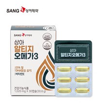 상아제약 상아 알티지 RTG 오메가3 1020mg X 30캡슐, 1박스(1개월)