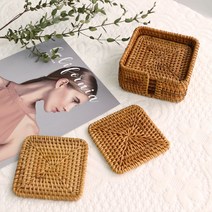 라탄 티코스터 : 원형 사각(6pcs세트), 2. 사각 티코스터(6pcs세트)