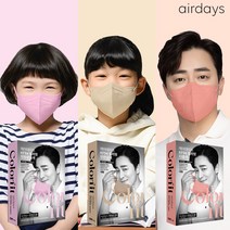 [KF94컬러마스크출시]에어데이즈 컬러핏 KF94 조정석 새부리형 컬러 마스크 대형 중형 소형, 다홍색, 20매