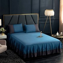 레이스 100% 면 더블 맞춤법 침대 스커트 매트리스 커버 160x200 140x200 133x72Fabric 침실 장식 통기성, bed skirt lan_100x200cm 1pc