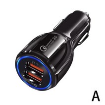 맥세이프차량용충전기 AIXXCO 18W 3.1A 차량용 충전기 아이폰 11 프로 맥스 6 7 8 Plus Xiaomi Redmi Huawei 용 듀얼 USB 고속 충전 QC 안테나, USB Car Charger, 블랙, 블랙