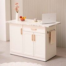 산토리 1200 아일랜드 홈바 식탁 수납형, 그레이 대리석상판