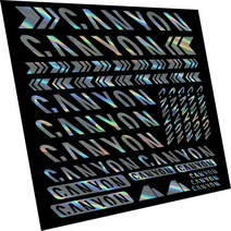 캐스퍼꾸미기 Canyon 비닐 엠블렘 스티커 호환 자전거 프레임 교체 세트 Mtb Cycling Bmx, Laser Silver