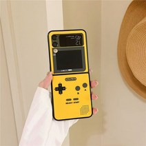 갤럭시플립5케이스 FLIP5 호환 3D 귀여운 안테나 게임보이 레트로 클래식 휴대폰 삼성 Z 5 용 하드 플라스틱 실리콘 후면 커버 3 4