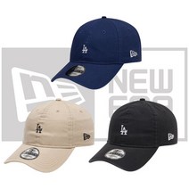 뉴에라 MLB 워시드 미니 로고 LA 다저스 언스트럭쳐 볼캡 블랙 로얄 블루 베이지_12836209 12836208 12836206 (선물 포장용 박스 쇼핑백 증정)