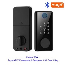 Tuya SmartLife 앱 스마트 원격 제어 지문 비밀번호 미국 데드볼트 자동 래치 모터 잠금 장치, Type E