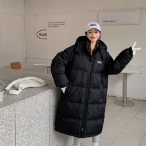 추위를잘타는거위 남여공용 후드 롱패딩 점퍼