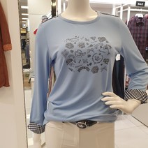 [임페리얼] ## 마감세일 ## 부드러운 터치감과 간절기때 입기좋은 7부소매에 우븐패치가 포인트인 캐주얼한 라운드 티셔츠 PTA1102 인천논현, 네이비, 105