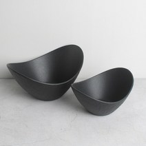 소유 고급 도자기 샐러드볼 2size 블랙, 1호