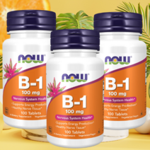 나우 푸드 비타민 B-1 티아민 HCI 100mg Vitmin B 100정 3병
