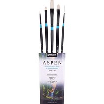 Princeton Aspen 6500 5피스 전문가용 페인트 브러시 - 프린스턴 아크릴 브러시 - 오일 아크릴 및 과슈용 합성 유화 브러시 - 아트 브러시 Filbert Strip
