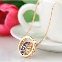 윙윙쇼핑 크리스탈 기념 18K Gold Plated 골드 목걸이 합금 금착 패션 금 보석 쥬얼리 펜던트 체인 선물 하트 공용 악세사리 주얼리 수정 고백 여친 반지 링