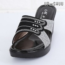 업앤슈 노바흐 사계절진행 여자 키높이 통굽 슬리퍼 웨지 힐 7.5cm