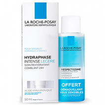LA ROCHE-POSAY 라로슈포제 하이드라 인텐스 라이트 크림 50ml+워터프루프 아이 리무버 50ml 1St, 1개