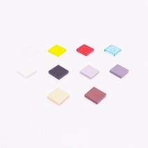 요고요 레고 호환 부품 커스텀 벌크 브릭 블럭 타일 플레이트 100G 소포장 패키지, [타일 2 x 2] 연회색 100G