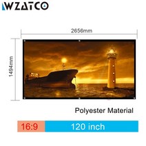 롤러블스크린 캠핑스크린 wzatco 100인치 150인치 16:9 프레임 없음 휴대용 캔버스 프로젝션 hd led c6 c3 td97 td98 프로젝터 비머