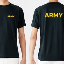 ARMY 옐로우 커스텀 라운드 반팔티셔츠 쿨