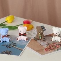 복실복실 곰돌이 차량용 인테리어용 석고 방향제, 필로우톡, 브라운