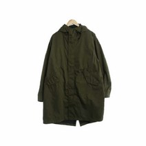 유니클로 카키 면혼방 후드롱야상점퍼 남자 M 0196