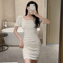 미스유 인기) 퍼프 리본 원피스.