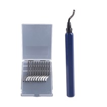 알루미늄 구리 나무 플라스틱을위한 10pcs 로터리 디버 블레이드가있는 버밀 금속 디버 링 리무버 절단 도구 취급