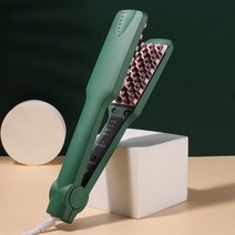 푹신한 헤어 컬러 전문 세라믹 아이언 3D 그리드 볼류마이저 크림퍼 고데기 봉고데기 드라이기 다리미 무선고데기 드라이어 헤어롤 고대기 리미떼두두 머리집게 아이롱고데기 아이롱 무선 고, EU, 02 Green
