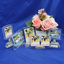 Naricollection 크리스탈 투명 미니 액자 차량액자 흔들이액자, 스프링세로
